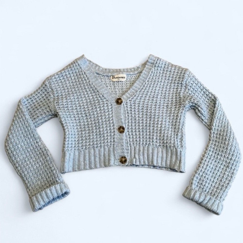 No Boundaries Sky Blue Button-Up Cardigan - Picture 1 of 4